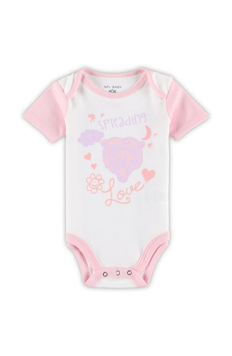 Outerstuff Girls Newborn & Infant White Chicago Bears Spreading Love Bodysuit and Tutu Leggings Set, Alternate, color, 