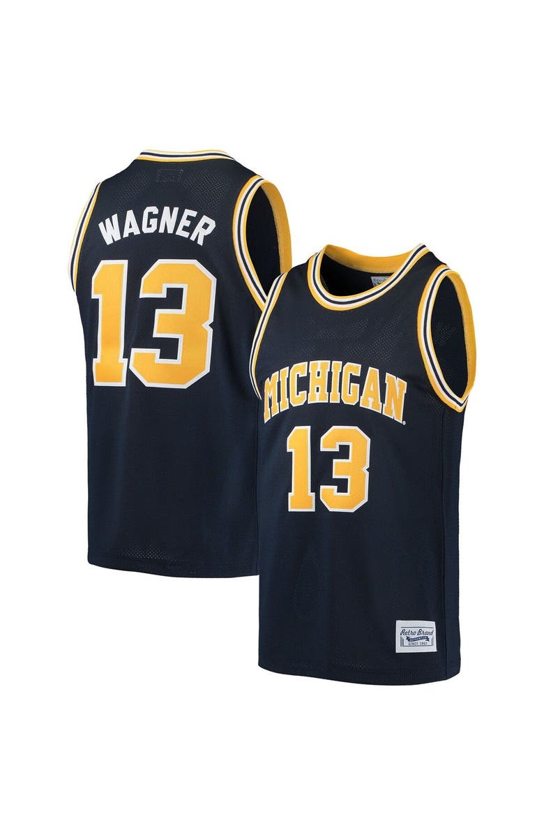 Retro Brand Men's Original Retro Brand Moritz Wagner Navy Michigan Wolverines Alumni Basketball Jersey, Alternate, color, 