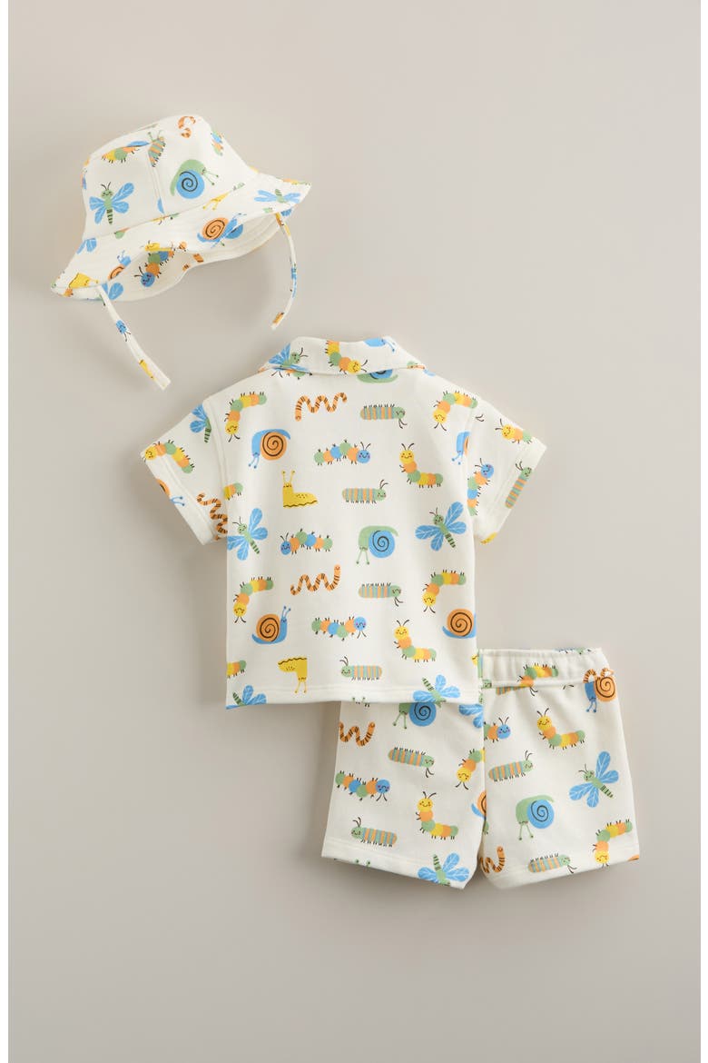 Shirt, Shorts & Hat Set, Alternate, color, IVORY EGRET BUG COLLECTOR