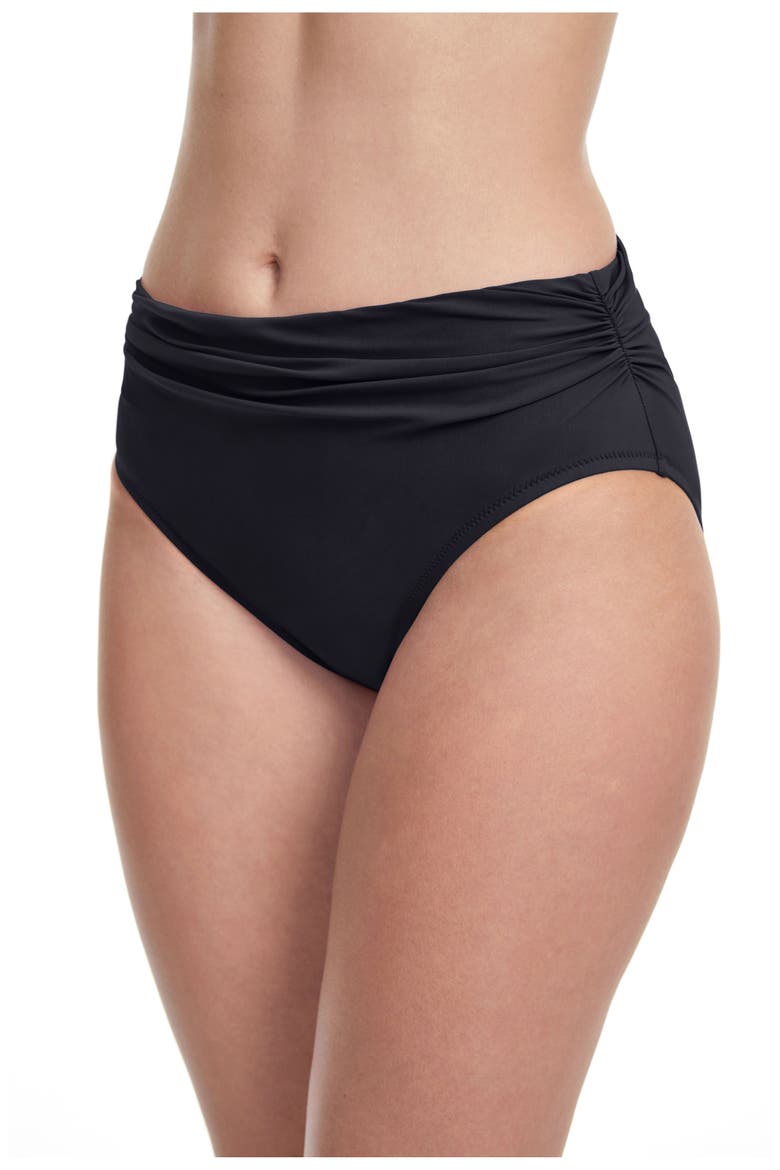Tutti Frutti High Waist Side Shirred Swim Bottom, Alternate, color, NAVY