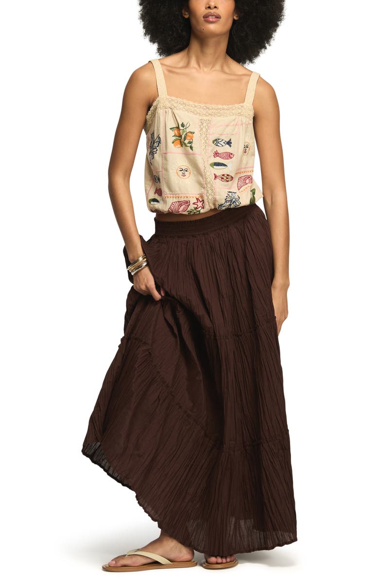 Lucky Brand Novelty Embroidered Sleeveless Top, Alternate, color, Cream Multi
