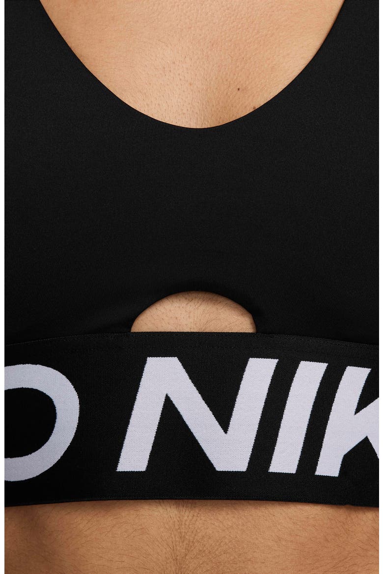 Pro Indy Plunge Medium-Support Padded Sports Bra, Alternate, color, 010 BLACK/ WHITE/ WHITE