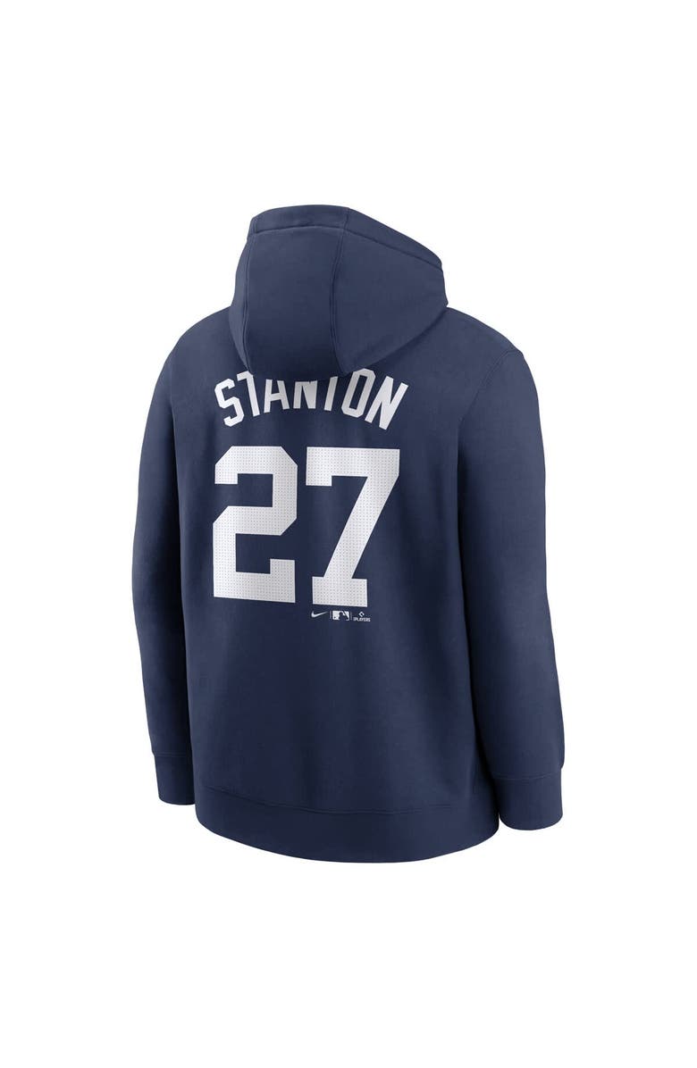 Nike Men's Nike Giancarlo Stanton Navy New York Yankees Player Name & Number Club Fleece Pullover Hoodie, Alternate, color, Navy