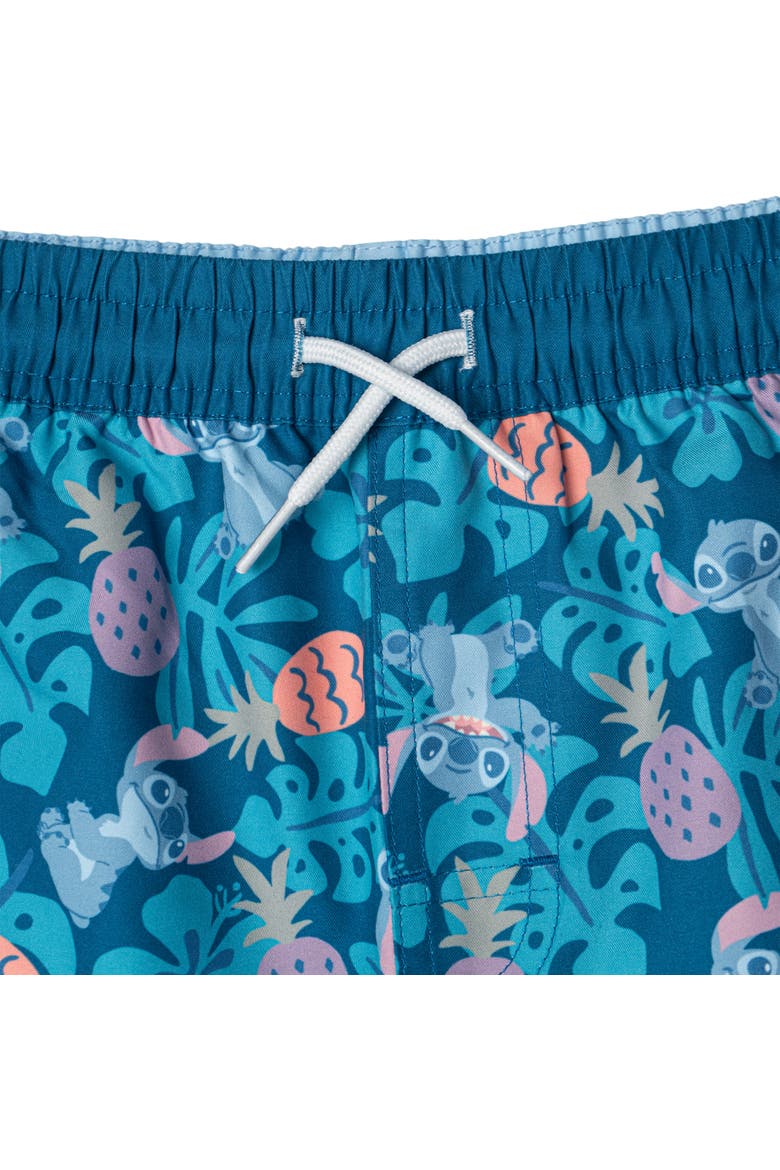 Lilo & Stitch Swimwear 2-Piece Rash Guard and Swim Trunks Set, Alternate, color, Stitch Navy Blue