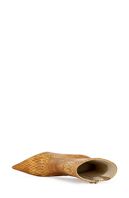 Azalea Wang Calean Snakeskin Embossed Bootie In Orange
