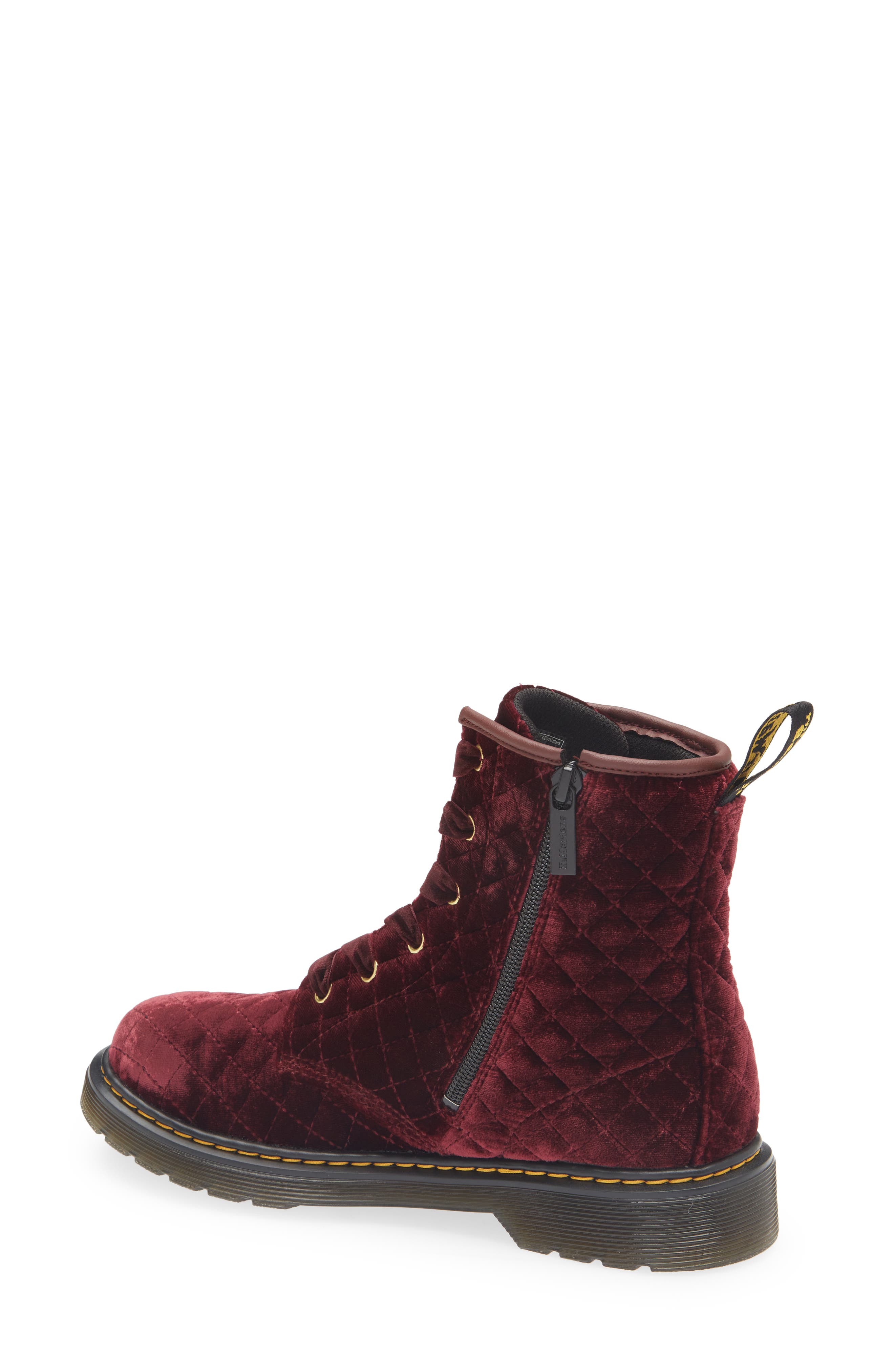 Dr. Martens Kids' 1460 Quilted Velvet Boot, Alternate, color, 