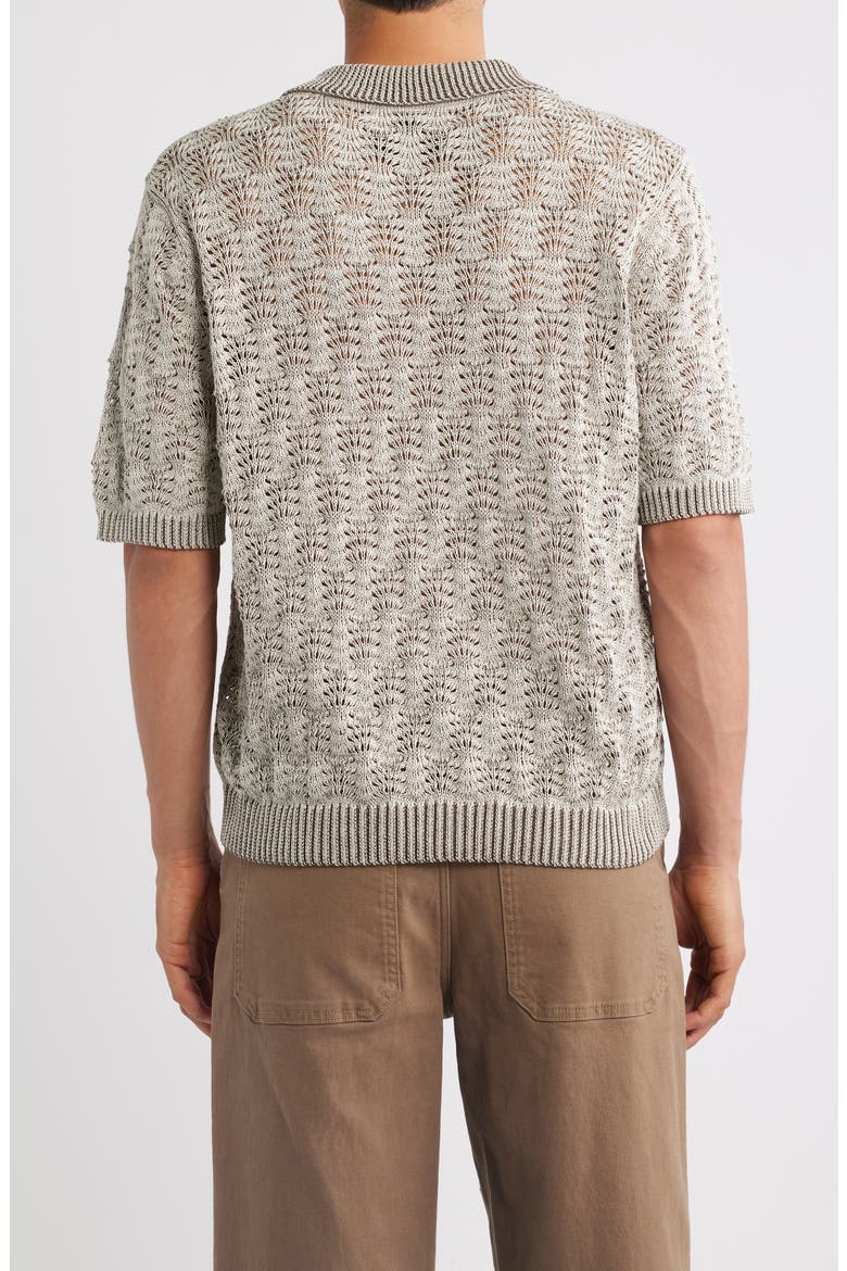 Cable Lace Stitch Pima Cotton Polo, Alternate, color, NATURAL