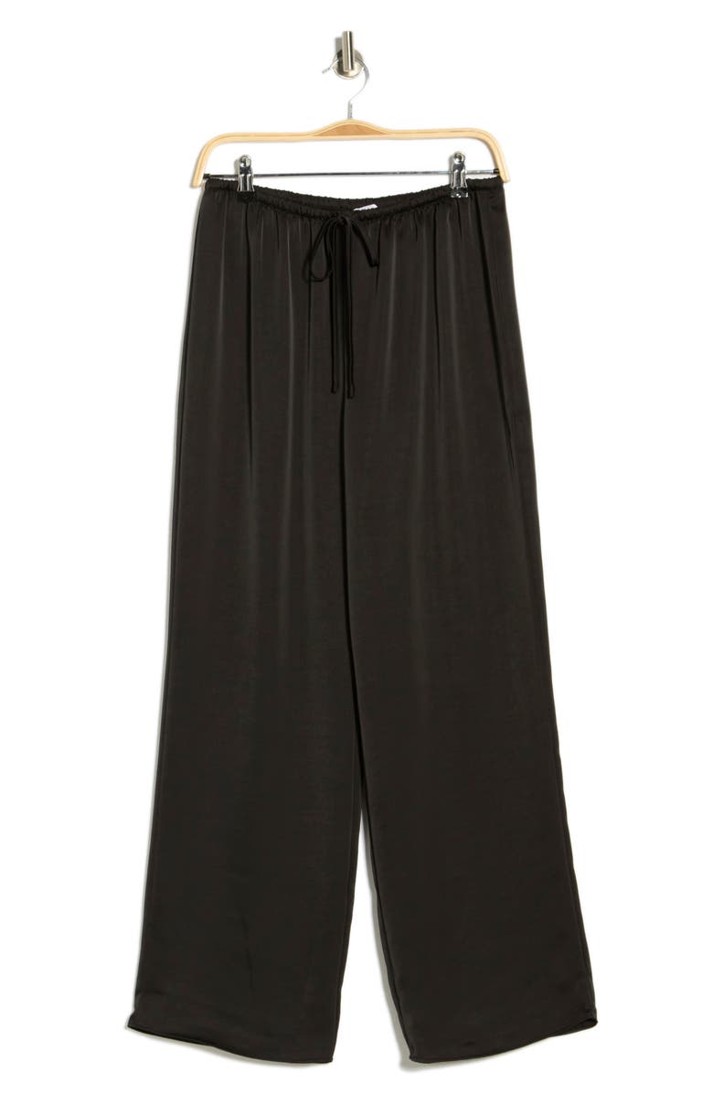 Leith Satin Drawstring Pants, Alternate, color, Black
