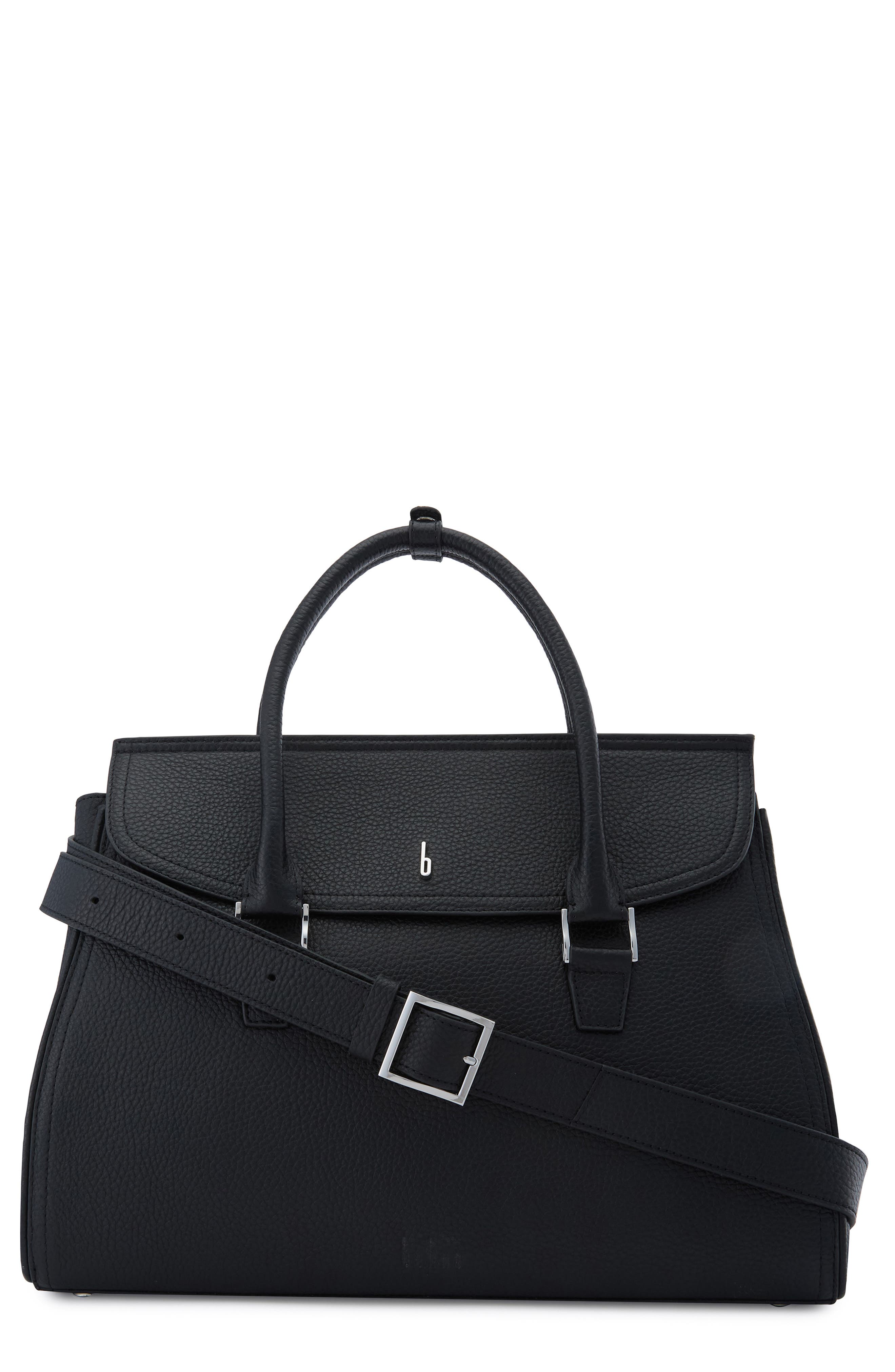 behno Large Coco Pebble Leather Satchel, Main, color, 