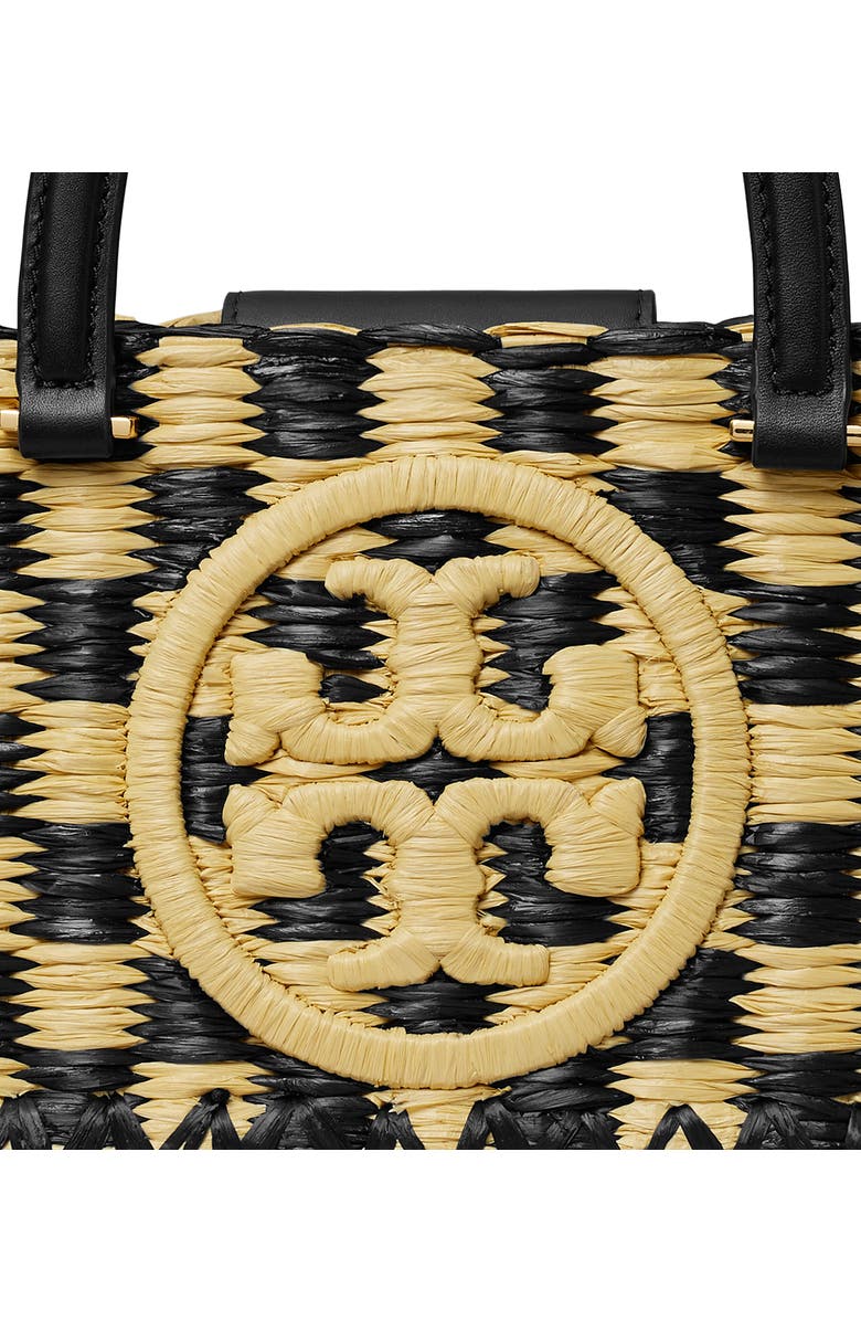 Tory Burch Ella Woven Satchel, Alternate, color, Black / Natural
