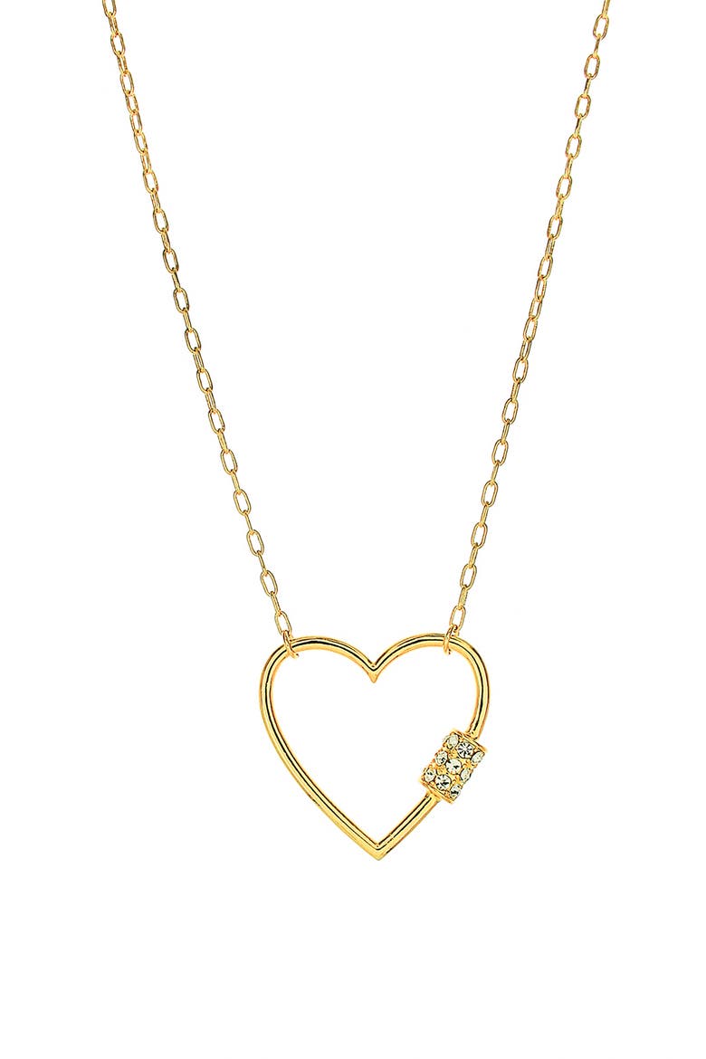 Open Heart Pendant Necklace, Main, color, GOLD