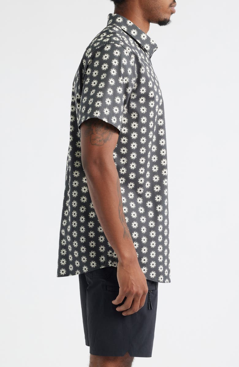 Rip Curl Fun Times Short Sleeve Button-Up Shirt, Alternate, color, Black