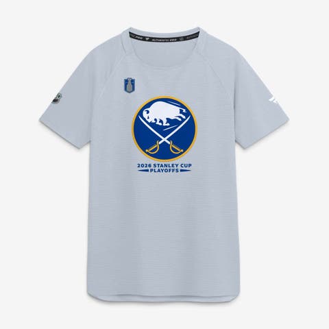 Men's Fanatics Gray Buffalo Sabres 2026 Stanley Cup Playoffs Authentic Pro Rink Performance T-Shirt