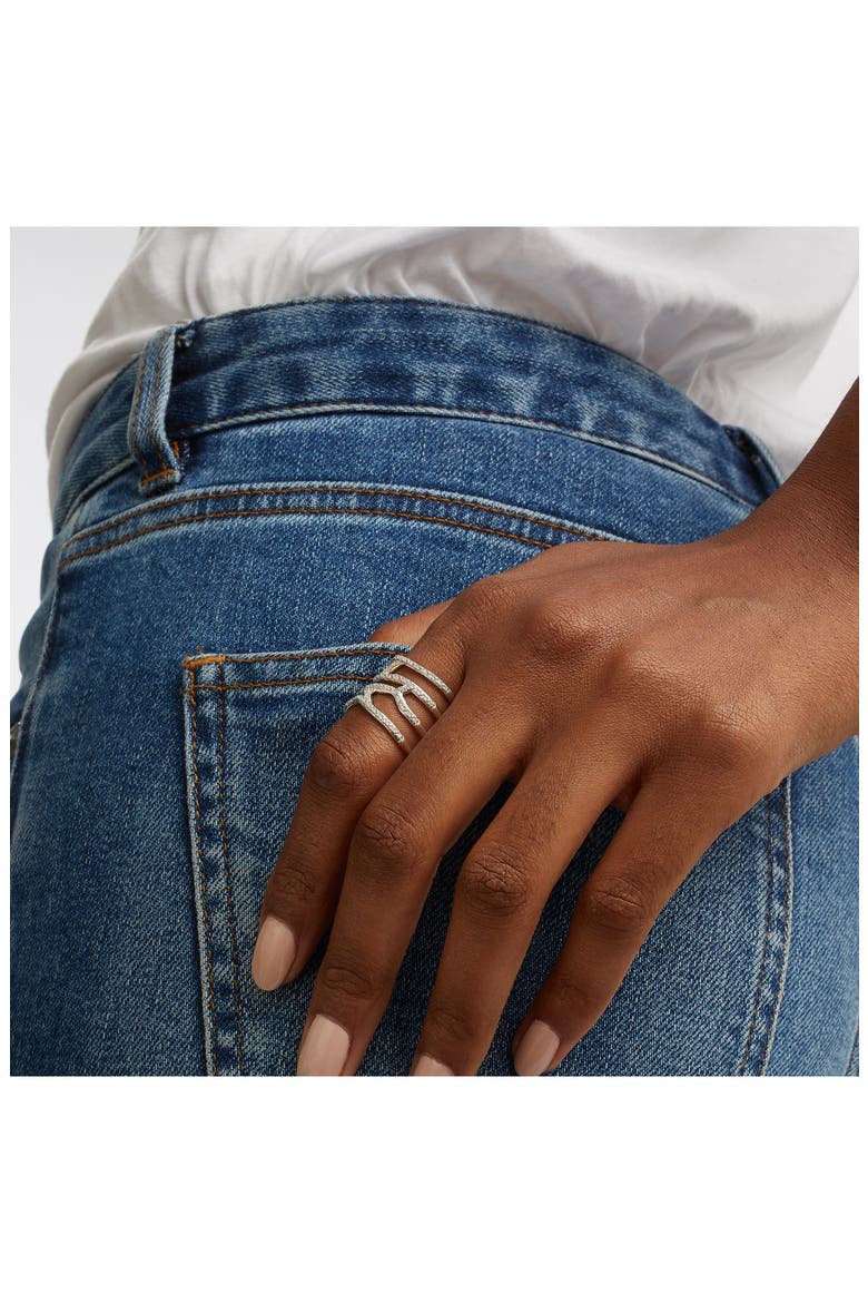 Riva Waterfall Diamond Cocktail Ring, Alternate, color, SILVER/ DIAMOND
