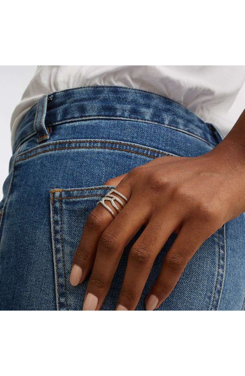 Monica Vinader Riva Waterfall Diamond Cocktail Ring, Alternate, color, Silver/ Diamond