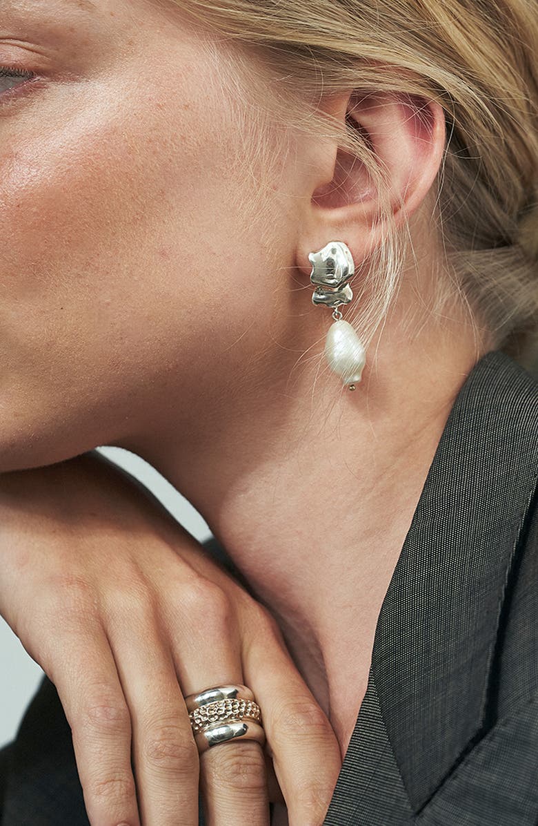 Sterling King Freshwater Pearl Drop Earrings, Alternate, color,