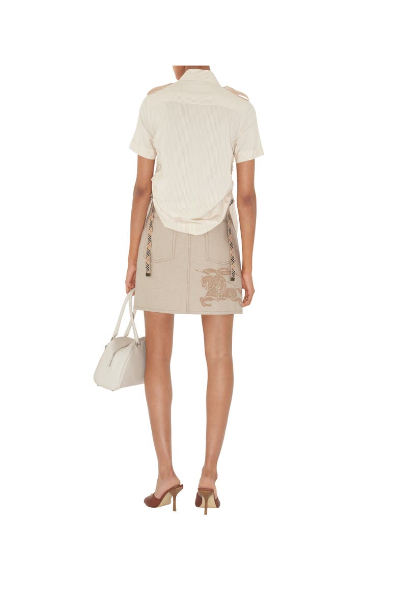 Burberry Slim Fit Striped Silk Shirt, Alternate, color, Clam