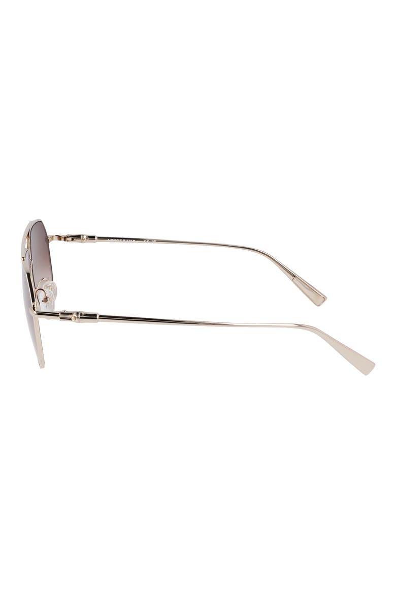 Roseau 57mm Gradient Aviator Sunglasses, Alternate, color, GOLD/ GRADIENT BROWN
