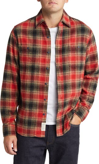 Schott NYC Two-Pocket Long Sleeve Flannel Button-Up Shirt | Nordstrom