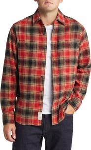 Schott NYC Two-Pocket Long Sleeve Flannel Button-Up Shirt