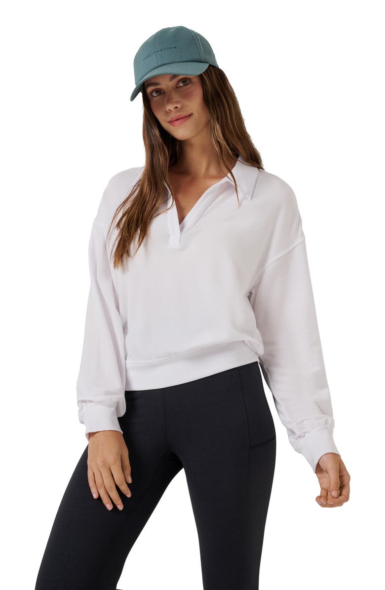 TravisMathew Cloud French Terry Sweatshirt, Alternate, color, White