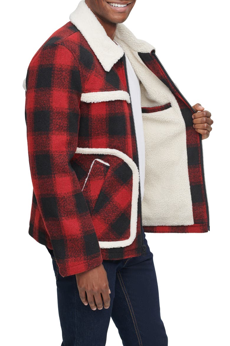 Plaid Faux Shearling Lined Jacket, Alternate, color, PLAID MULTI