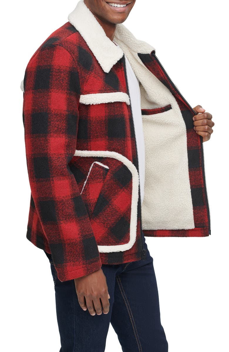 Levi's<sup>®</sup> Plaid Faux Shearling Lined Jacket, Alternate, color,