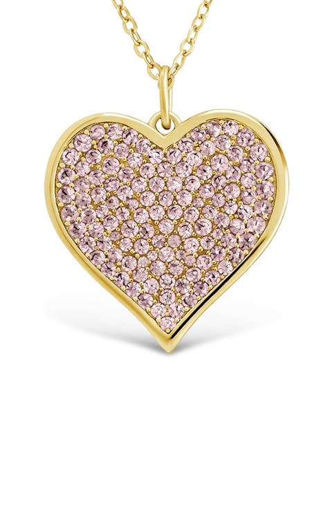14k Gold Plated Cubic Zirconia Heart Pendant Necklace