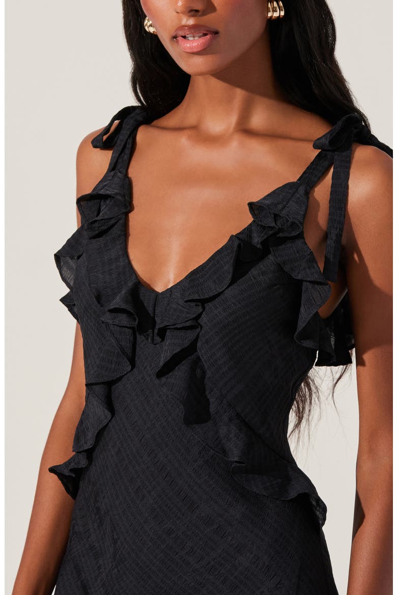 Sorbae Ruffle Detail Dress, Alternate, color, BLACK