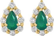 EFFY Diamond & Emerald Stud Earrings