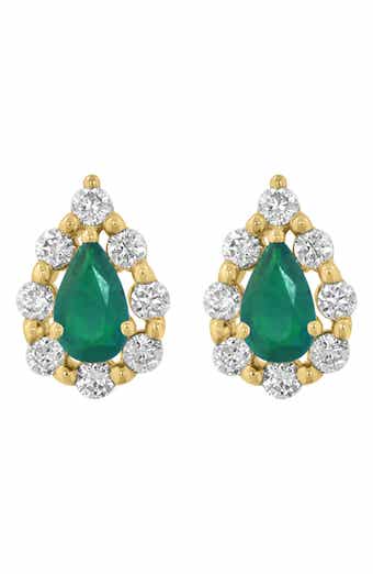 Diamond & Emerald Stud Earrings