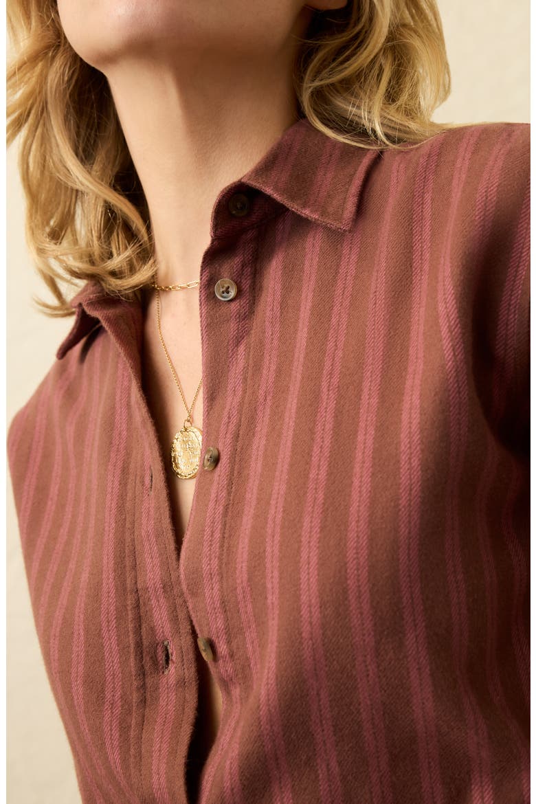 Nazaré Relaxed Flannel Button-Up Shirt, Alternate, color, CLIFF WALK STRIPE