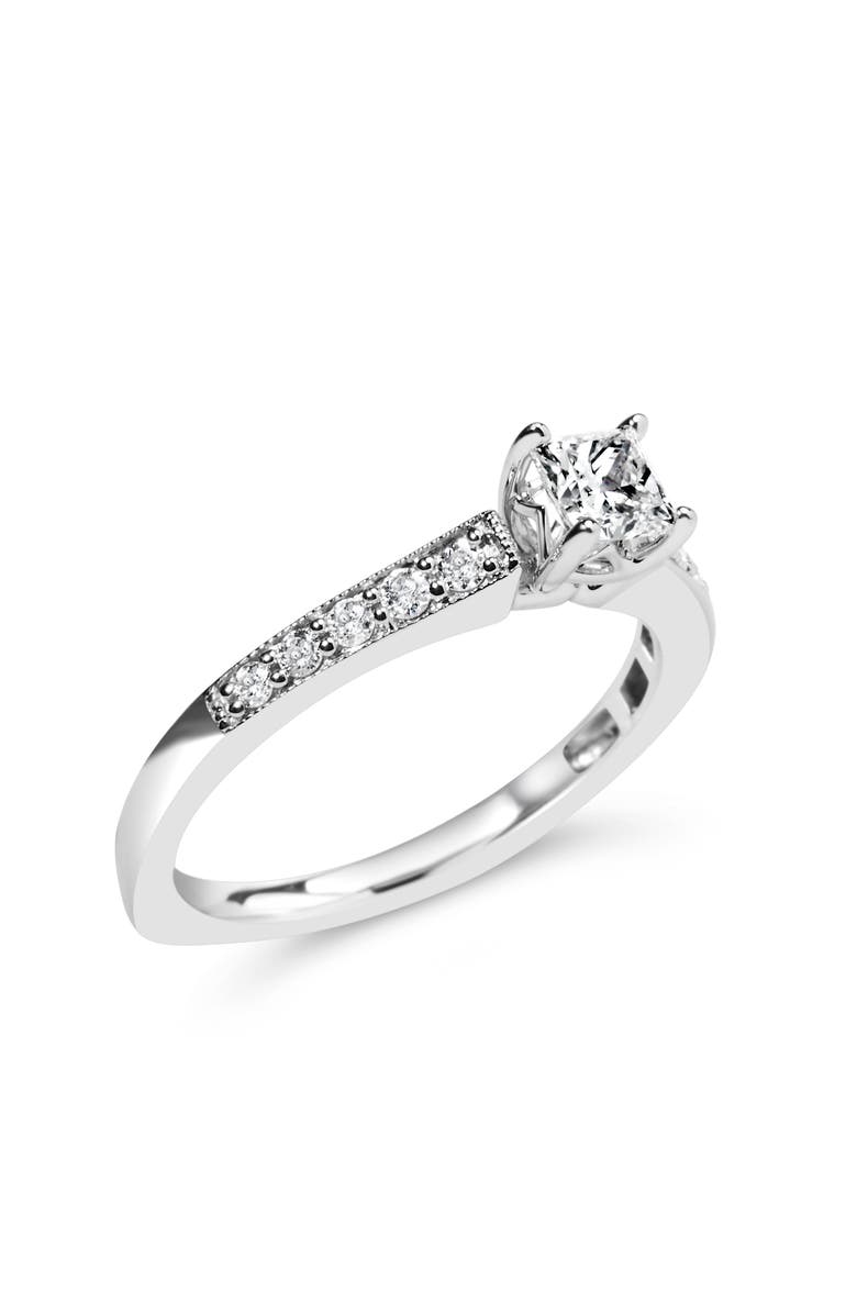 Haus of Brilliance 14K White Gold Diamond 1/2 Cttw Princess Cut Diamond Engagement Ring, Alternate, color, White