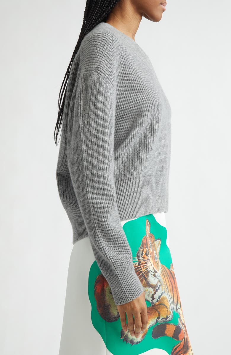 Brandon Maxwell The Maris Cashmere Rib Sweater, Alternate, color, Huskey Grey