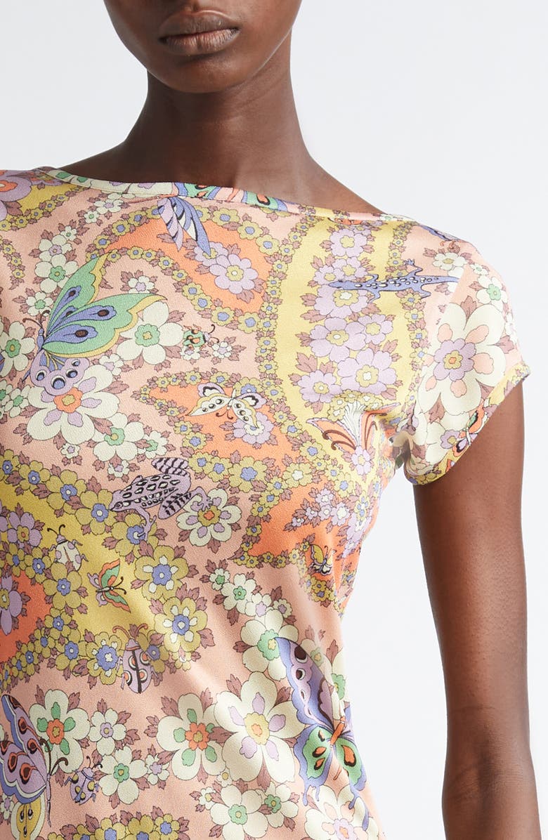 Etro Floral Paisley Jersey Midi Dress, Alternate, color, 