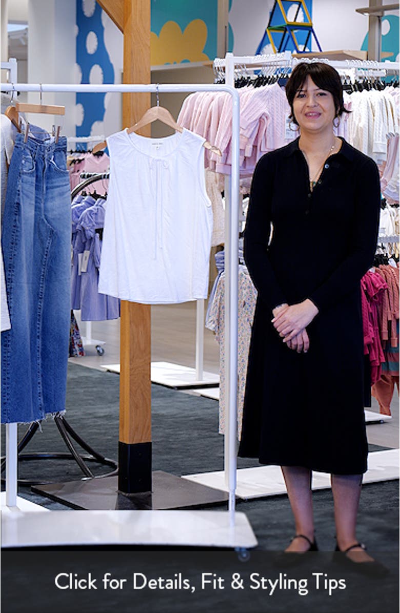 Floral Embroidered Split Neck Tank, sales video thumbnail