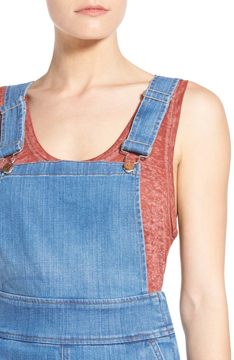 Madewell Denim Culotte Overalls, Alternate, color, 