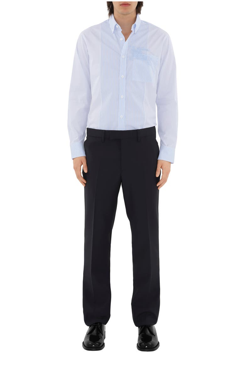 Burberry Wool Mohair Tailored Trousers, Main, color, Navy