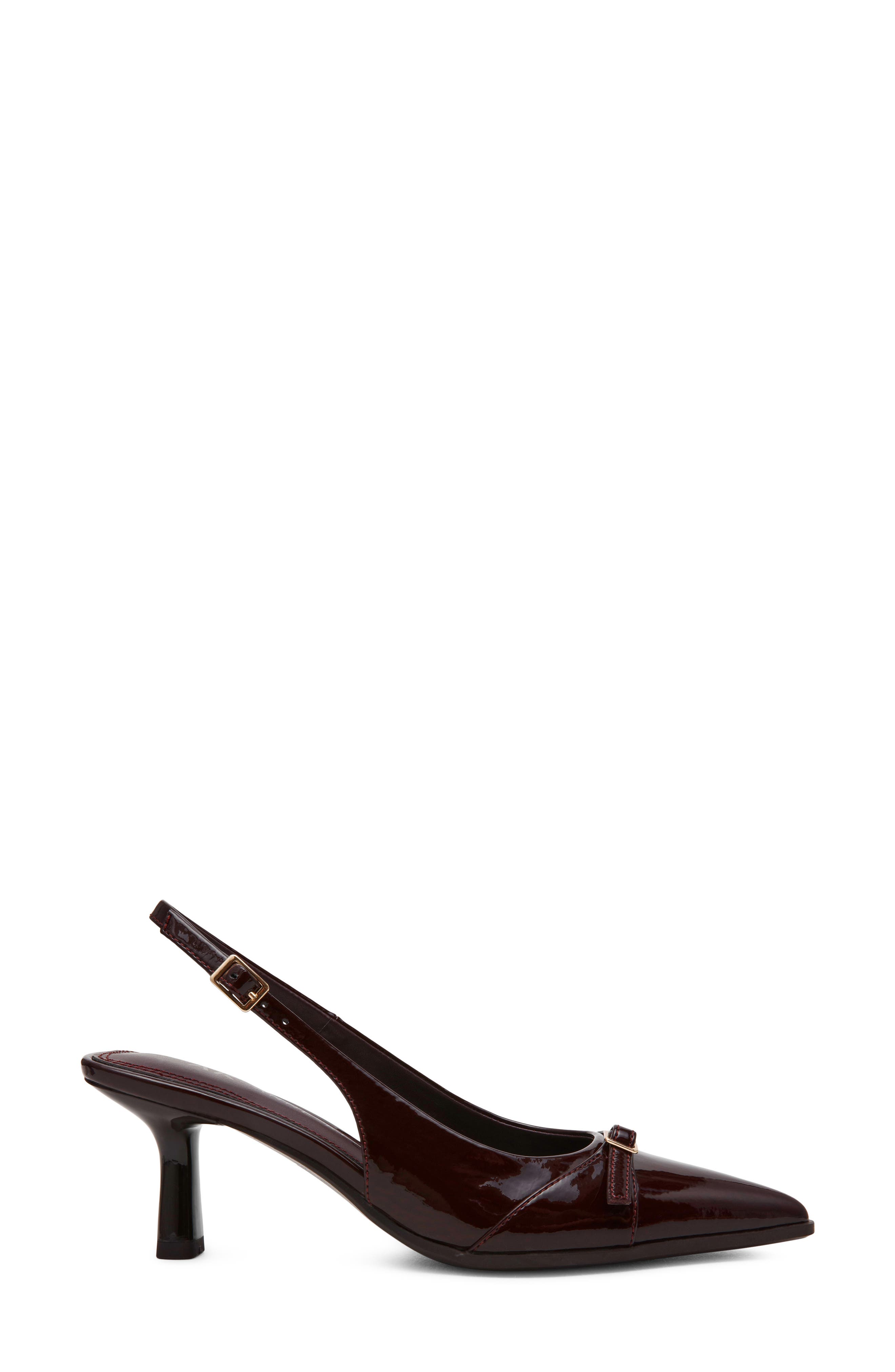 Cobbler Faux Leather Slingback Pump, Alternate, color, DARK PLUM PATENT