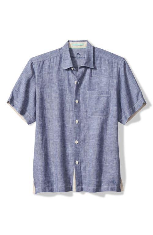 Tommy Bahama Paradise Breezer Short Sleeve Linen Button-up Shirt In Blue
