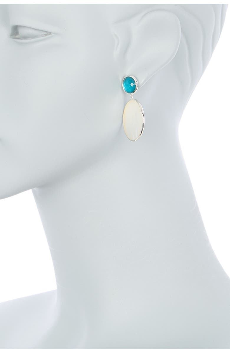 Ippolita Wonderland Stone & Shell Sterling Silver Crystal Doublet Mother-of-Pearl Double Drop Earrings, Alternate, color,