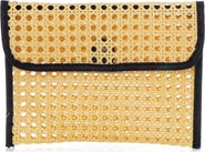 Adornia Rattan and Faux Leather Clutch