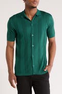 T.R. PREMIUM Knit Short Sleeve Button-Up Shirt