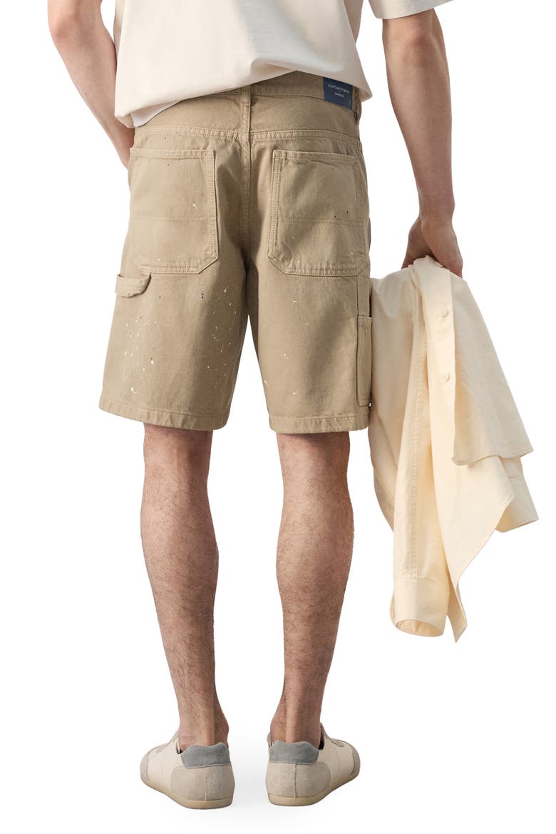 x Fantastic Man Paint Splatter Relaxed Fit Denim Bermuda Shorts, Alternate, color, BEIGE