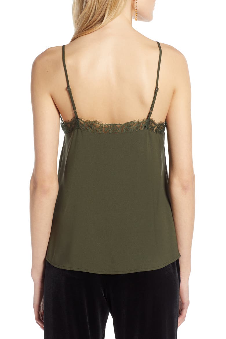 Lace Trim Camisole, Alternate, color, GREEN FOREST