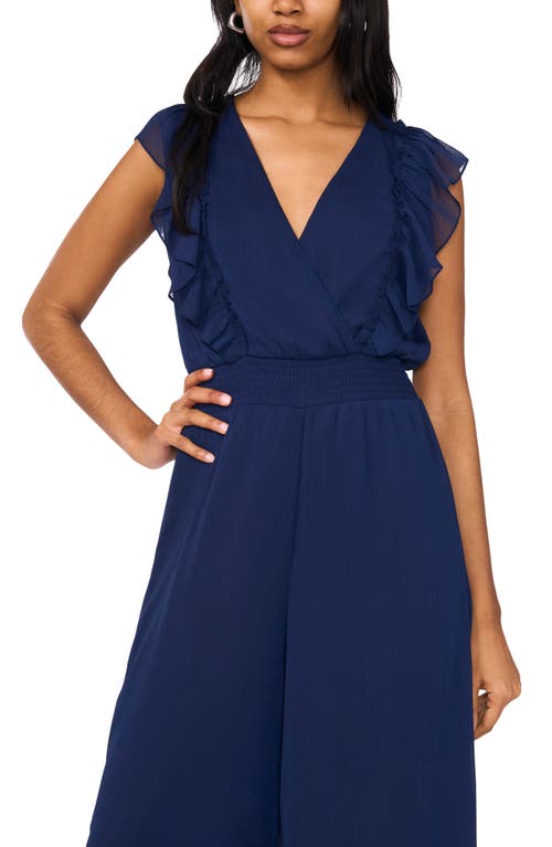 Halogen ® Ruffle Surplice Wide Leg Jumpsuit In Classic Navy