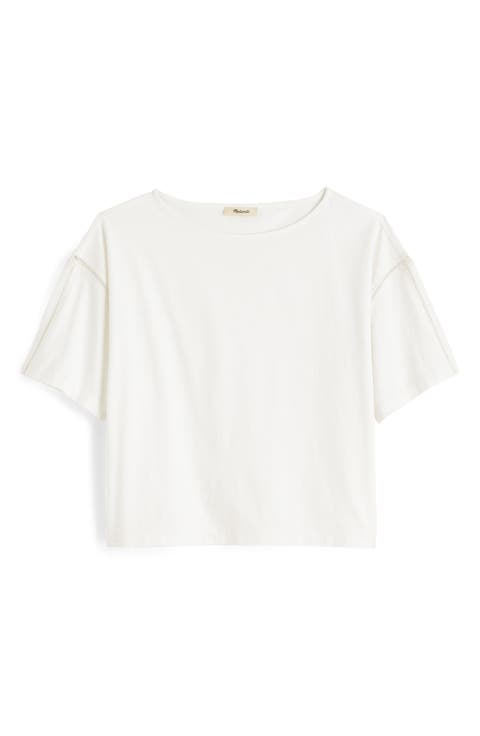 Embroidered Boxy Knit T-Shirt
