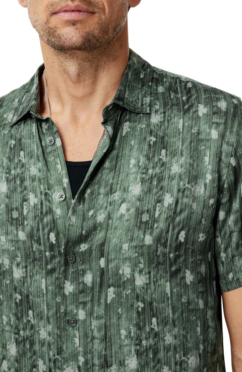 John Varvatos Sean Short Sleeve Button-Up Shirt, Alternate, color, Clover Green