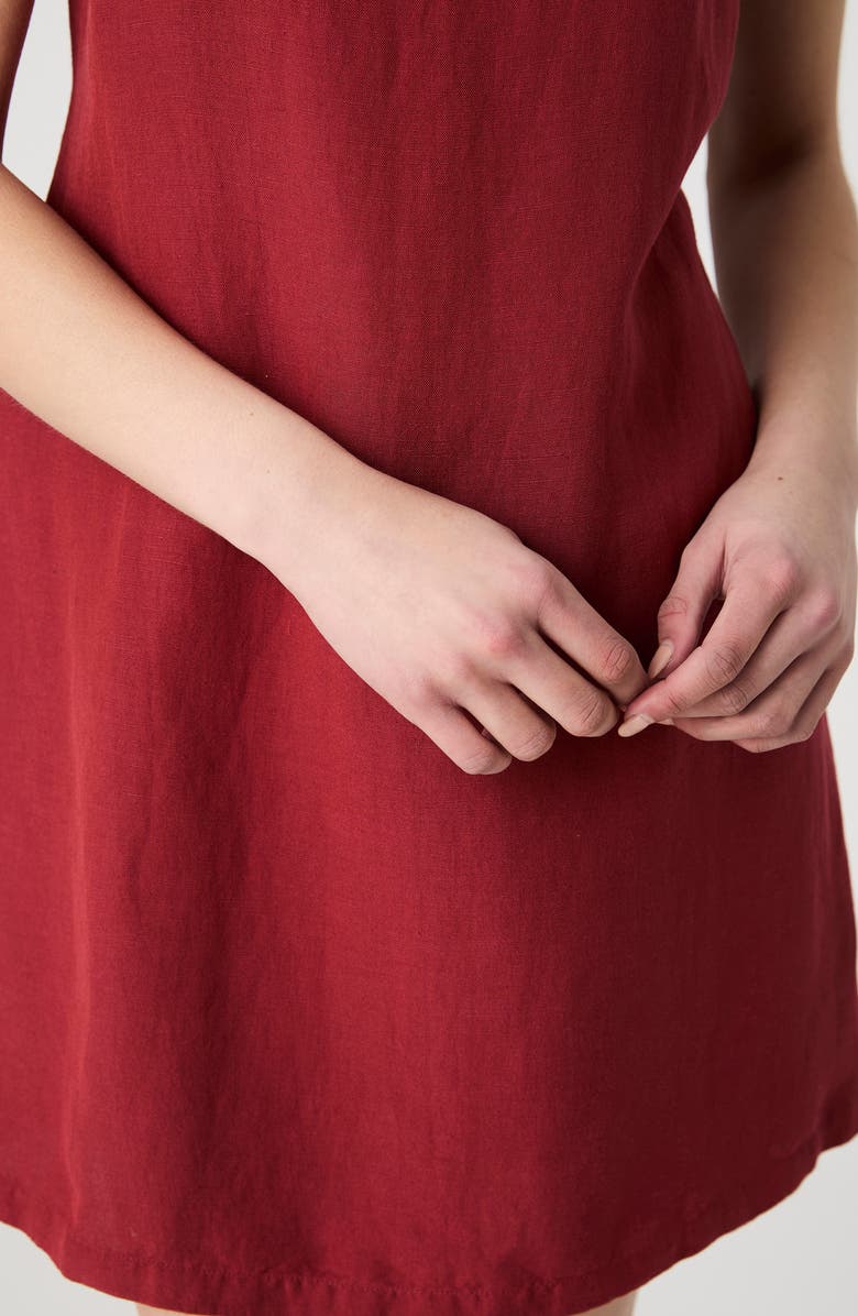 French Connection Birdie Square Neck Minidress, Alternate, color, Brick Red