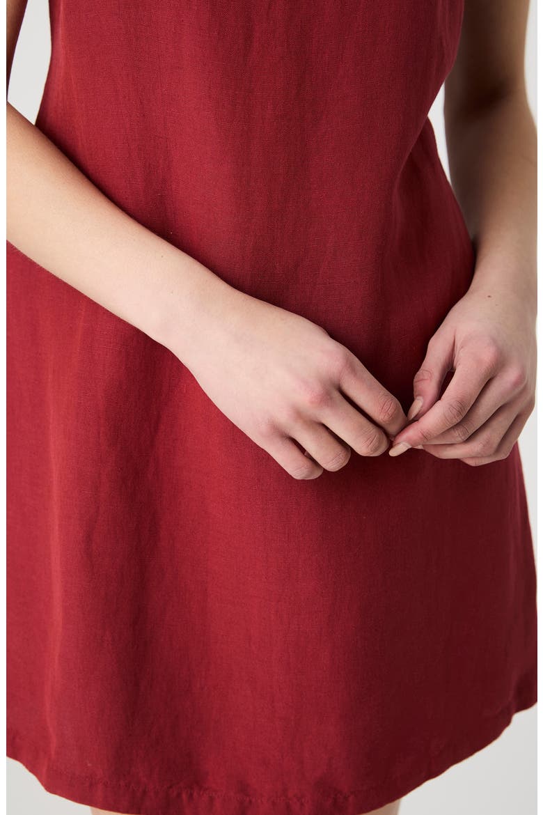 birdie linen square neck mini dress French Connection | Dresses | Birdie Linen Square Neck Mini Dress In Brick Red By French Connection